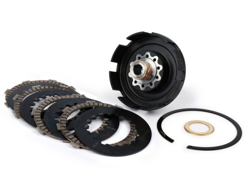 Kuplungszett BGM Pro Superstrong CNC Ultralube, Cosa2/FL típusú Vespa PX tengelykapcsoló fogaskerék nélkül, BGM Pro SPORT Alu típusú kuplungtárcsákkal.