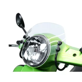   Szélvédő fekete konzolokkal Moto Nostra w=340mm, h=105mm Vespa GT, GTL, GTS, GTS Super 125-300cc átlátszó üveggel