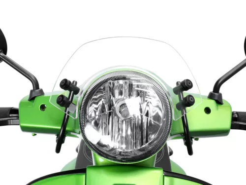 Szélvédő fekete konzolokkal Moto Nostra w=340mm, h=105mm Vespa GT, GTL, GTS, GTS Super 125-300cc átlátszó üveggel