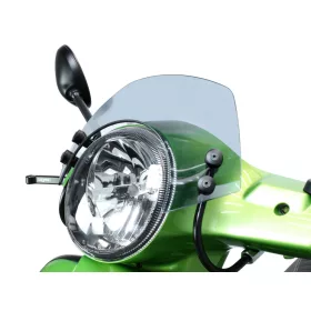   Szélvédő fekete konzolokkal Moto Nostra w=340mm, h=105mm Vespa GT, GTL, GTS, GTS, GTS Super 125-300cc átlátszó szürke