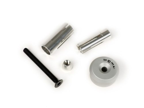 Szerelőkészlet kormányvégtükörhöz BGM PRO Vespa GT, GTS, GTL, GTV 125-300 + univerzális bilincs nyitott kormányhoz Ezüst.