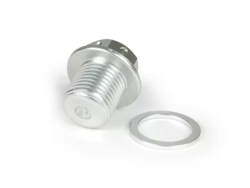 JPP által gyártott olajszint dugó BGM Pro, alumínium CNC Lambretta LI, LIS, SX, TV, DL, GP, J, Lui Ezüst eloxált