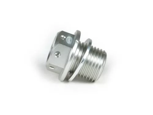 JPP által gyártott olajszint dugó BGM Pro, alumínium CNC Lambretta LI, LIS, SX, TV, DL, GP, J, Lui Ezüst eloxált