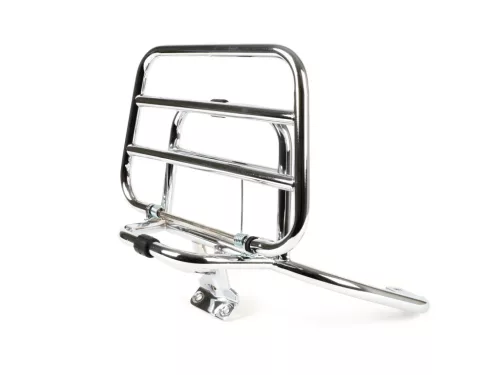 Hátsó összecsukható csomagtartó Moto Nostra Vespa LX50, LX125, LX150, Vespa LXV50, LXV125, Vespa S50, S125, S150 krómozott