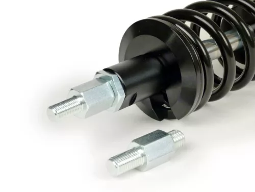 Lengéscsillapító hátul BGM PRO SC/R1 SPORT, 385mm fekete Vespa Wideframe VM1, VM2, VN1, VN2, VB1, VL1, VL2, VL3, GS150, VL1, VL2, VL3, VB1, VB1, VB1, VL1, VL2, VL2, VL2, VL3, GS150