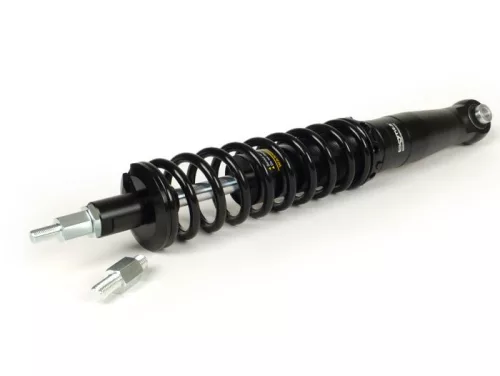 Lengéscsillapító hátul BGM PRO SC/R1 SPORT, 385mm fekete Vespa Wideframe VM1, VM2, VN1, VN2, VB1, VL1, VL2, VL3, GS150, VL1, VL2, VL3, VB1, VB1, VB1, VL1, VL2, VL2, VL2, VL3, GS150