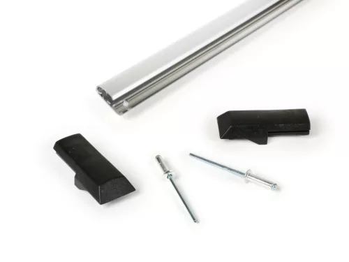 Peremvédő, beleértve a lépcsősín végdarabok készletét BGM Original Vespa PK S, PK S Lusso, PK SS, PK ETS műanyag ezüst