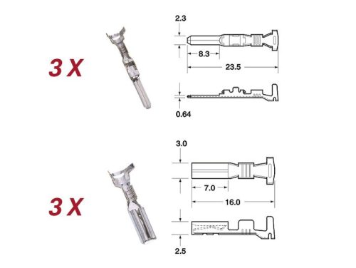 Csatlakozó készlet kábelköteghez BGM PRO típus 090 SMTO MT sorozat tömített, Bihr, 2 dugaszoló érintkező, 0,85-1,25mm˛, vízálló-.