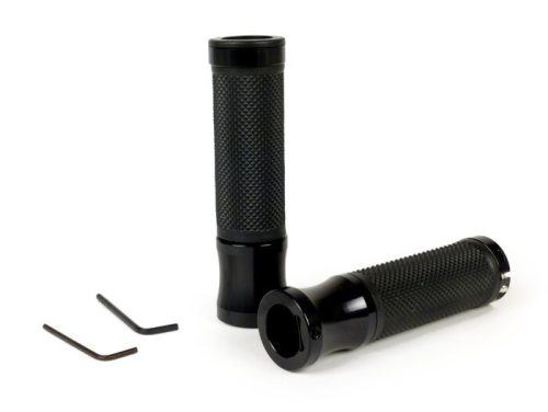 Markolatok Moto Nostra Alu Rub, gyémánt mintás Vespa GT, GTL, GTS 125-200-250-300ccm, Ř 22,5-24mm, l=128mm Fekete