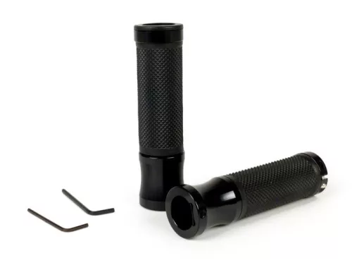 Markolatok Moto Nostra Alu Rub, gyémánt mintás Vespa GT, GTL, GTS 125-200-250-300ccm, Ř 22,5-24mm, l=128mm Fekete