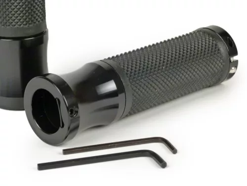 Markolatok Moto Nostra Alu Rub, gyémánt mintás Vespa GT, GTL, GTS 125-200-250-300ccm, Ř 22,5-24mm, l=128mm Fekete