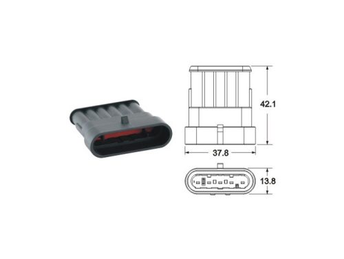 Csatlakozó készlet kábelköteghez BGM PRO típusú sorozat 060 AM SpecialSeal, 0,85-1,25mm˛, vízálló 5 dugó érintkező.