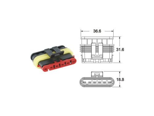 Csatlakozó készlet kábelköteghez BGM PRO típus sorozat 060 AM SpecialSeal, 0,85-1,25mm˛, vízálló 6 dugó érintkező.