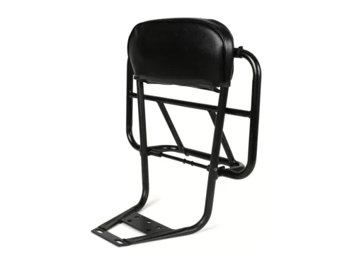 Csomagtartó háttámlával, háttámlapárnával inkl. hátpárna Moto Nostra V2 Vespa PX80, PX125, PX150, PX200 fekete