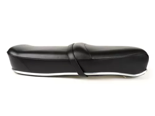 Ülés BGM PRO Pegasus alumínium díszítéssel és pajzzsal Lambretta LI, LI S, SX, TV, DL, GP fekete