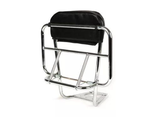 Csomagtartó háttámlával, háttámlapárnával Moto Nostra V2 Vespa PX80, PX125, PX150, PX200 krómozott