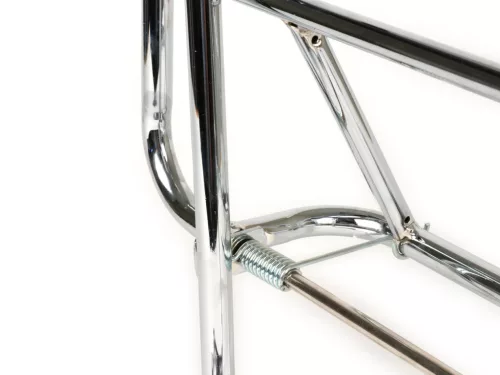 Csomagtartó háttámlával, háttámlapárnával Moto Nostra V2 Vespa PX80, PX125, PX150, PX200 krómozott