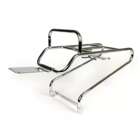   Hátsó csomagtartó Moto Nostra vízszintes pótkeréktartó Vespa PX80, PX125, PX150, PX200 krómozott