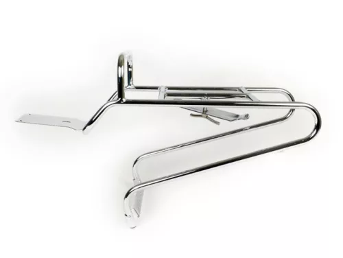 Hátsó csomagtartó Moto Nostra vízszintes pótkeréktartó Vespa PX80, PX125, PX150, PX200 krómozott