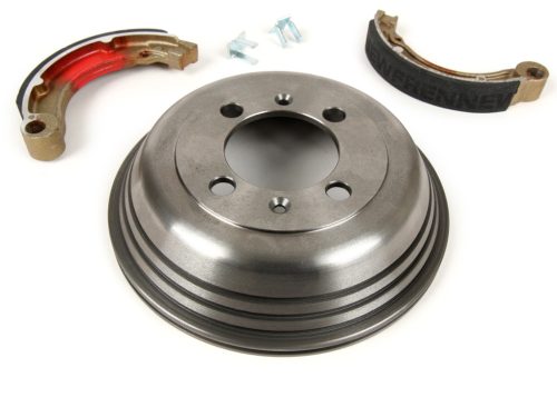 Fékdob hátul 8', fékpofákkal együtt, 2 rögzítés BGM PRO öntöttvas Vespa VNB4T-től VNB6T-ig, VBB2T-ig