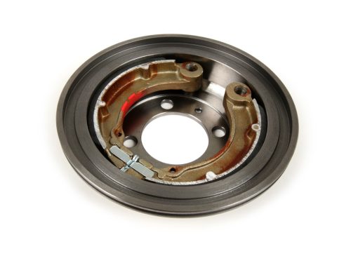Fékdob hátul 8', fékpofákkal együtt, 2 rögzítés BGM PRO öntöttvas Vespa VNB4T-től VNB6T-ig, VBB2T-ig