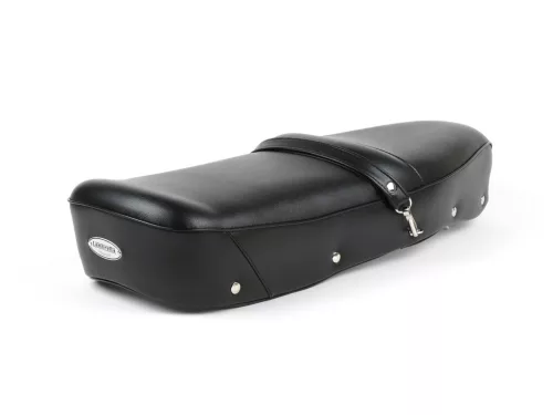 Ülés BGM PRO Pegasus pajzzsal és szegecselt Lambretta LI, LI S, SX, TV, DL, GP fekete
