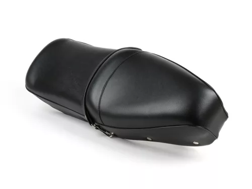 Ülés BGM PRO Pegasus pajzzsal és szegecselt Lambretta LI, LI S, SX, TV, DL, GP fekete