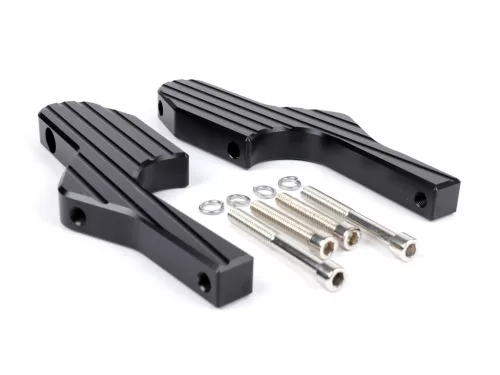 Lábtámasz-adapter pilótaüléshez Moto Nostra CNC, fényes fekete Vespa GT, GTL, GTS, GTV 125-300