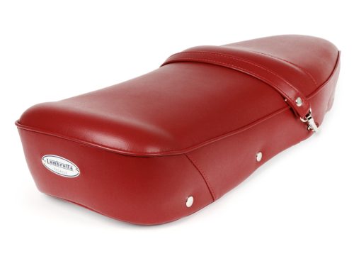 Ülés BGM PRO Pegasus pajzzsal és szegecsekkel Lambretta LI, LI S, SX, TV, DL, GP piros