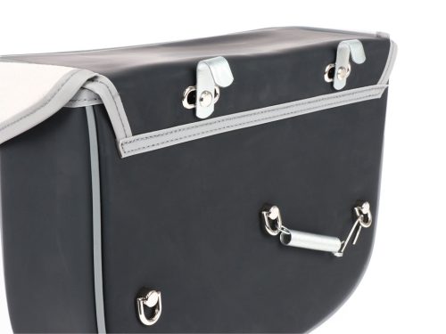 Nyeregtáska Moto Nostra Piaggio Bravo, Boxer, Si, Ciao Fekete Szürke felirat nélkül-