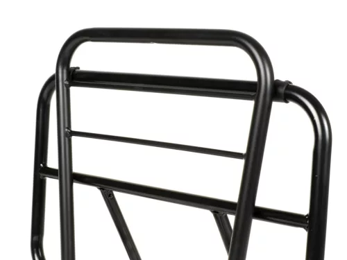 Csomagtartó háttámlával Moto Nostra V2 Vespa PX80, PX125, PX150, PX200 fekete színben