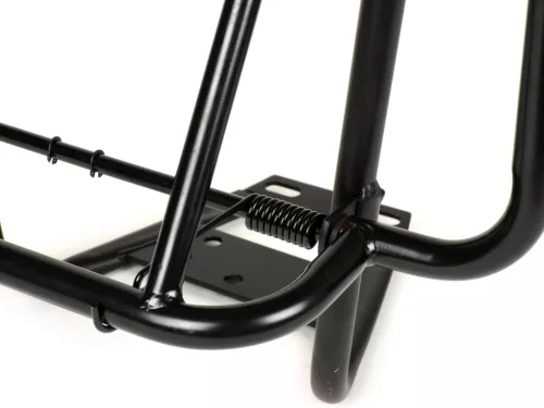 Csomagtartó háttámlával Moto Nostra V2 Vespa PX80, PX125, PX150, PX200 fekete színben