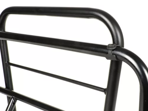 Csomagtartó háttámlával Moto Nostra V2 Vespa PX80, PX125, PX150, PX200 fekete színben