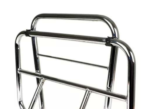 Csomagtartó háttámlával Moto Nostra V2 Vespa PX80, PX125, PX150, PX200 krómozott Moto Nostra V2 Vespa PX80, PX125, PX150, PX200