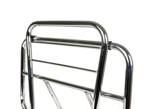 Csomagtartó háttámlával Moto Nostra V2 Vespa PX80, PX125, PX150, PX200 krómozott Moto Nostra V2 Vespa PX80, PX125, PX150, PX200