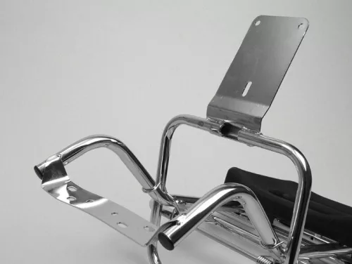 Csomagtartó hátsó támlával Moto Nostra Vespa PX80, PX125, PX150, PX200 króm