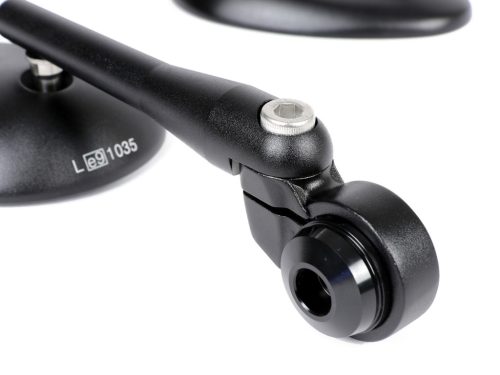 Tükörkészlet Moto Nostra 1405, alumínium CNC, ovális, kormányvégek fekete matt