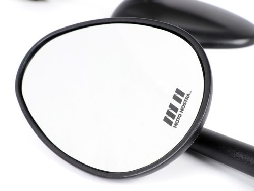Tükörkészlet Moto Nostra 1405, alumínium CNC, ovális, kormányvégek fekete matt