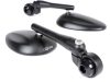 Tükörkészlet Moto Nostra 1405, alumínium CNC, ovális, kormányvégek fekete matt
