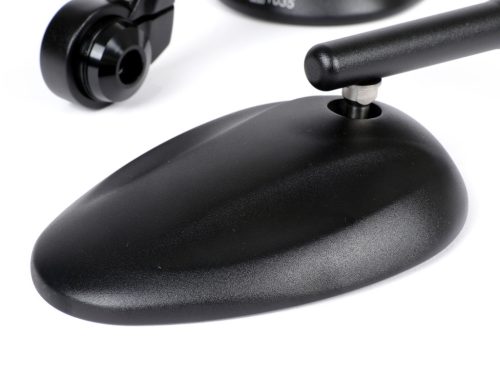 Tükörkészlet Moto Nostra 1405, alumínium CNC, ovális, kormányvégek fekete matt