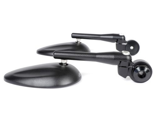 Tükörkészlet Moto Nostra 1405, alumínium CNC, ovális, kormányvégek fekete matt