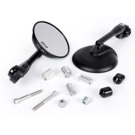   Tükörkészlet Moto Nostra 1406, alumínium CNC, kerek, kormányvégek fekete matt
