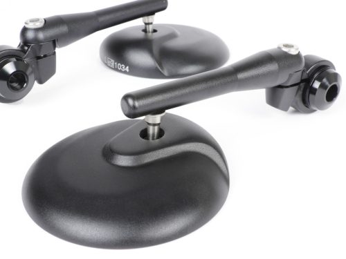 Tükörkészlet Moto Nostra 1406, alumínium CNC, kerek, kormányvégek fekete matt