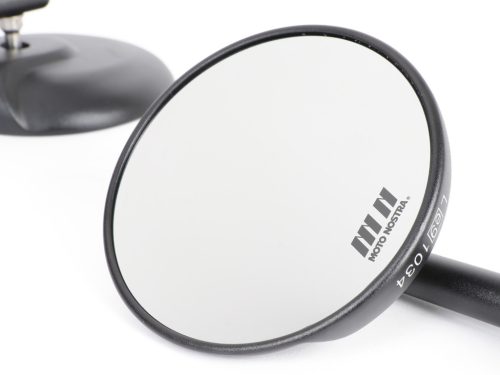 Tükörkészlet Moto Nostra 1406, alumínium CNC, kerek, kormányvégek fekete matt