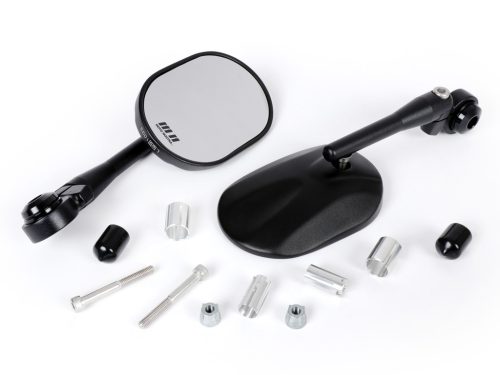 Tükörkészlet Moto Nostra 1404, alumínium CNC, kormányvégek fekete matt, kormányvégek fekete matt