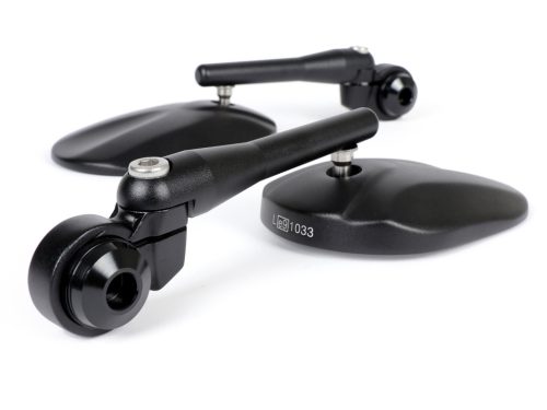 Tükörkészlet Moto Nostra 1404, alumínium CNC, kormányvégek fekete matt, kormányvégek fekete matt