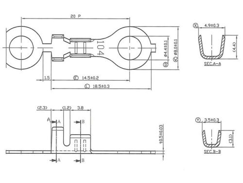Kábelsaru gyűrűszem 4,5mm Ř=1,0-1,5mm˛ 10db.