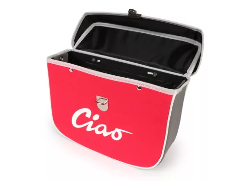 Nyeregtáska Moto Nostra Ciao Piros Szürke