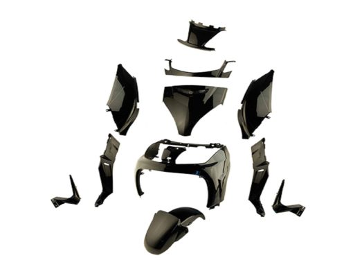 11 darabos fekete fényes fényes burkolati szett Yamaha X-Max 125-250ccm, MBK Skycruiser 125-250ccm -2009