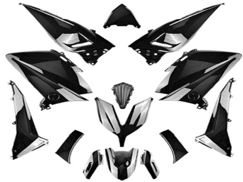 14 részes fekete burkolatalkészlet a Yamaha T-Max 530 2015-2017 modellhez